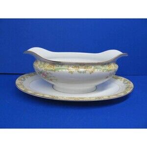 Noritake 587 Gramatan Gravy Boat With Attached Underplate In Very Good Condition
